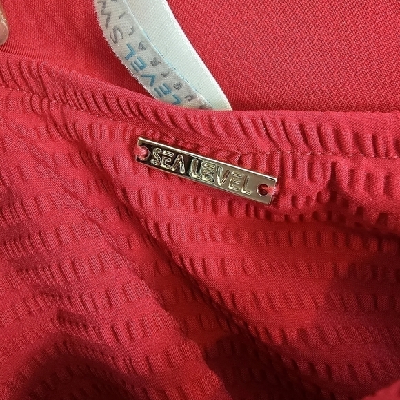 Nwt Sea Level Red Messina One Shoulder Wide Strap One-Piece Swimsuit In Size 6 - Picture 8 of 9